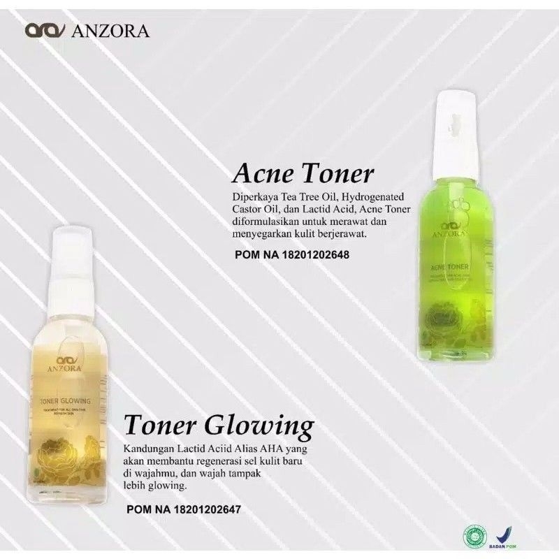 toner glowing anzora / toner acne anzora / toner acne dark spot anzora / toner renewal anzora / anzo
