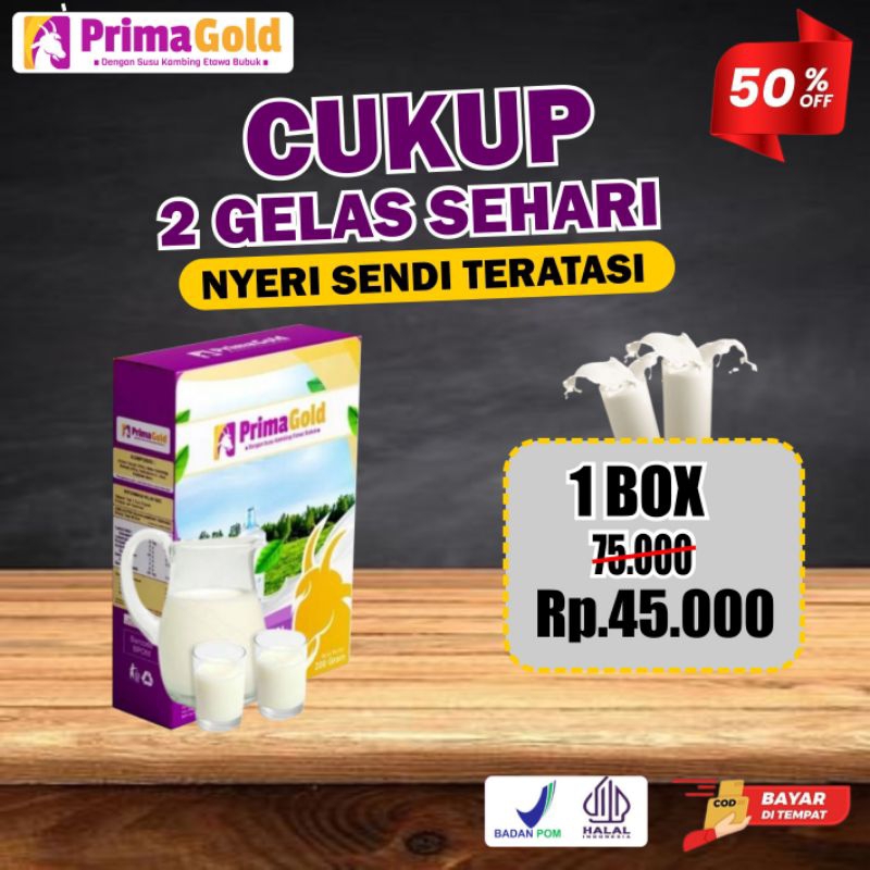 

Prima Gold Susu Kambing Etawa Original Murah Atasi Nyeri Sendi Nyeri Tulang Nyeri Lutut Asam Urat Reumatik Batuk Menahun Asma Paru Paru