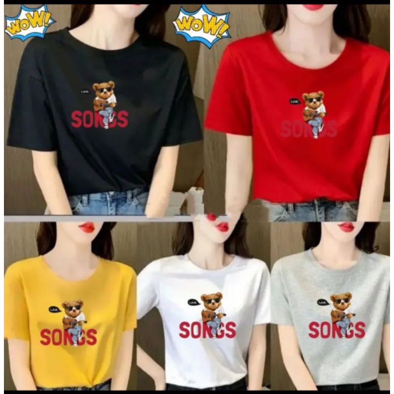 Kaos Atasan Cewek Bear SONGS ( LD 43-49 , P 58-64)