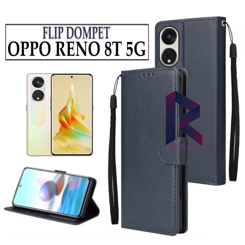 FLIP COVER OPPO RENO 8T 5G FLIP WALLET LEATHER KULIT PREMIUM SARUNG BUKA TUTUP KESING HP FLIP CASE OPPO RENO 8T 5G