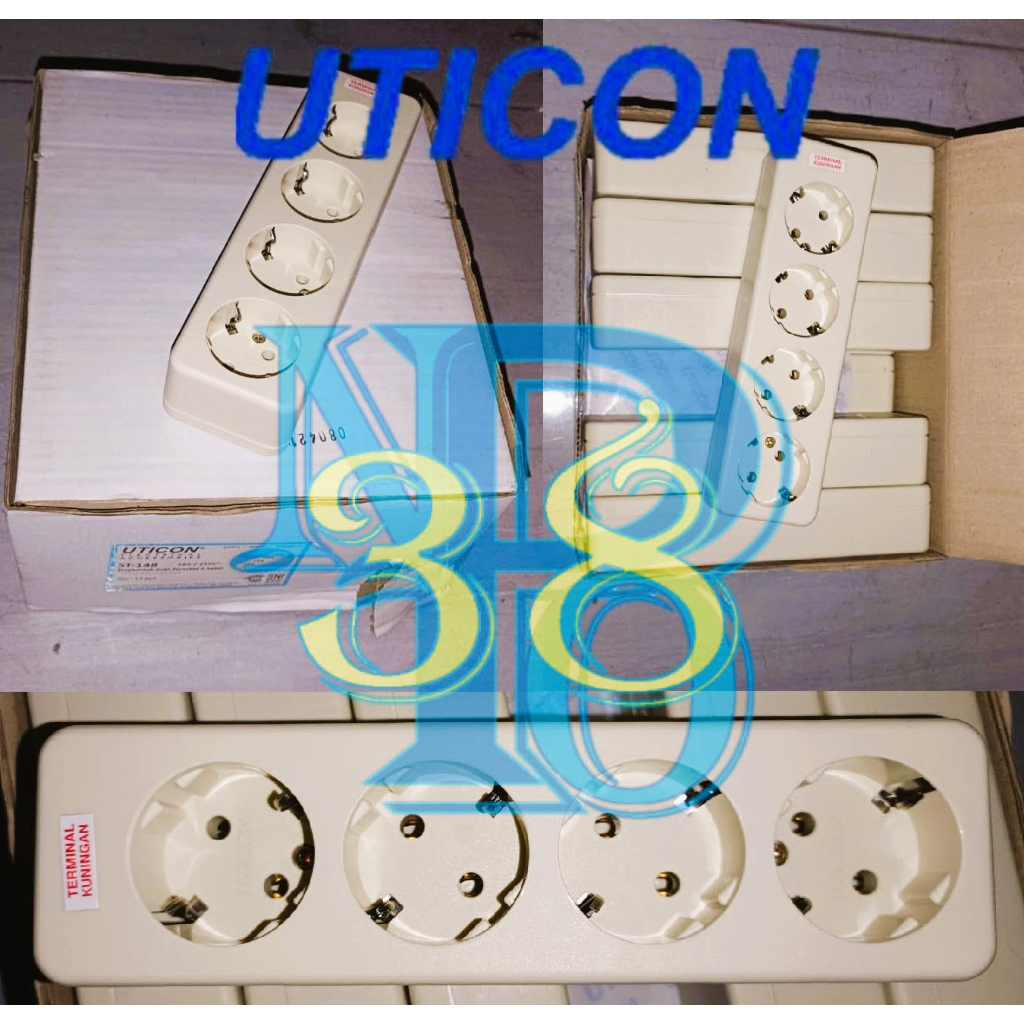 STOP KONTAK 4 Lubang 4lubang UTICON Stopkontak 4 Lubang Kuningan