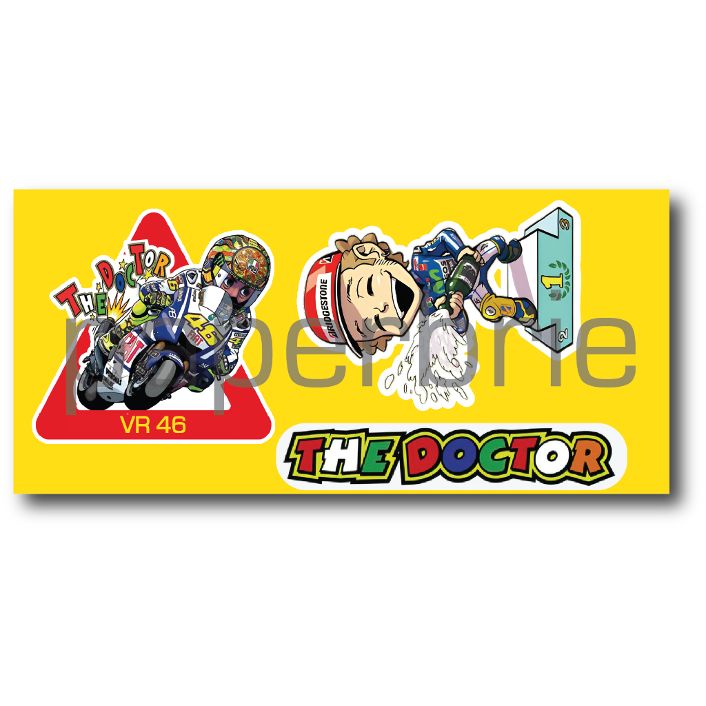 STIKER PACK ROSSI 14cm x 6.5cm sticker valentino rossi vr46 stiker vr46 the doctor thedoctor stiker motor