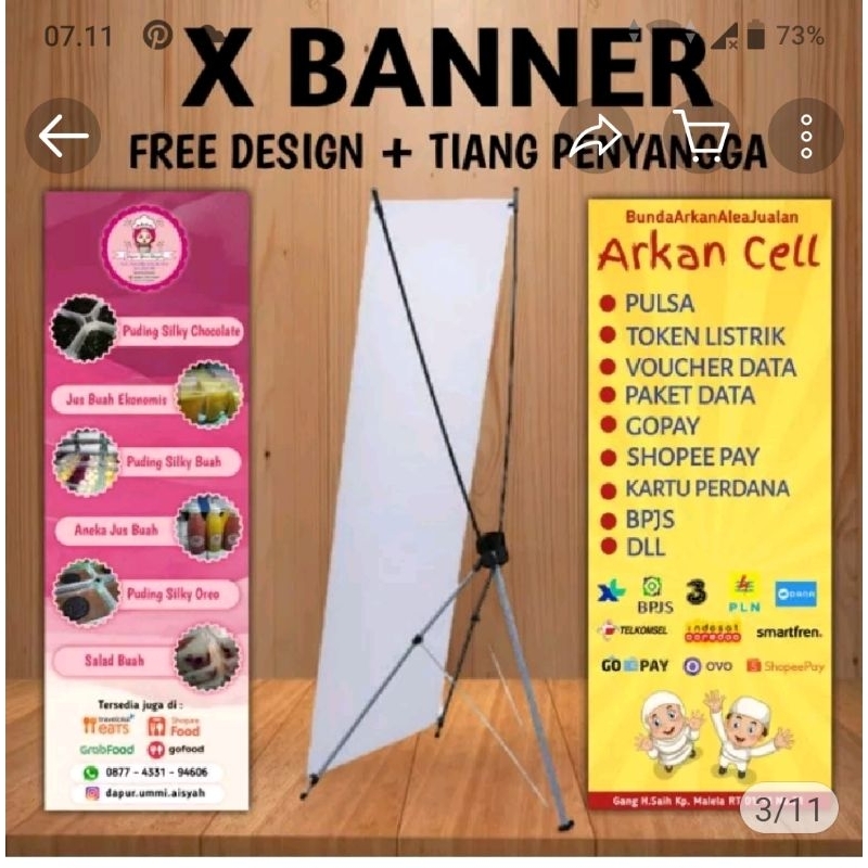 Paket X Baner lengkap konter pulsa / warung Custom free design