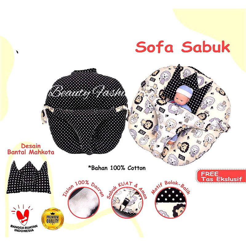 Kasur Nest, Sofa Bayi Multifungsi dengan Gesper Pengaman Free Bantal Peyang  ready
