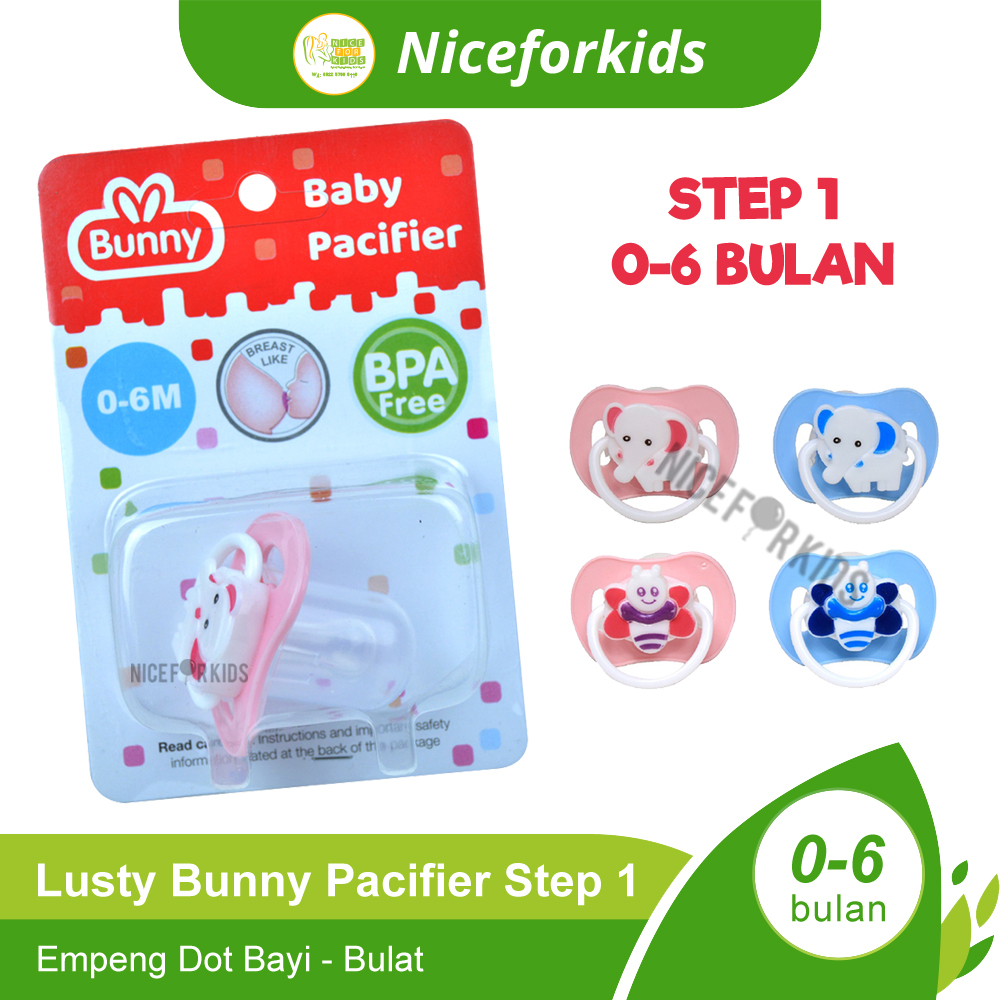 Lusty Bunny Baby Pacifier Silicone / Empeng Dot Bayi Step 1 (0-6 Bulan)