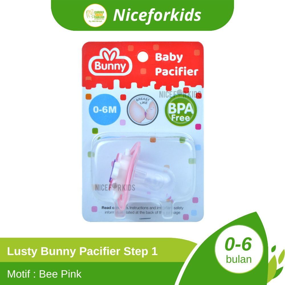 Lusty Bunny Baby Pacifier Silicone / Empeng Dot Bayi Step 1 (0-6 Bulan)