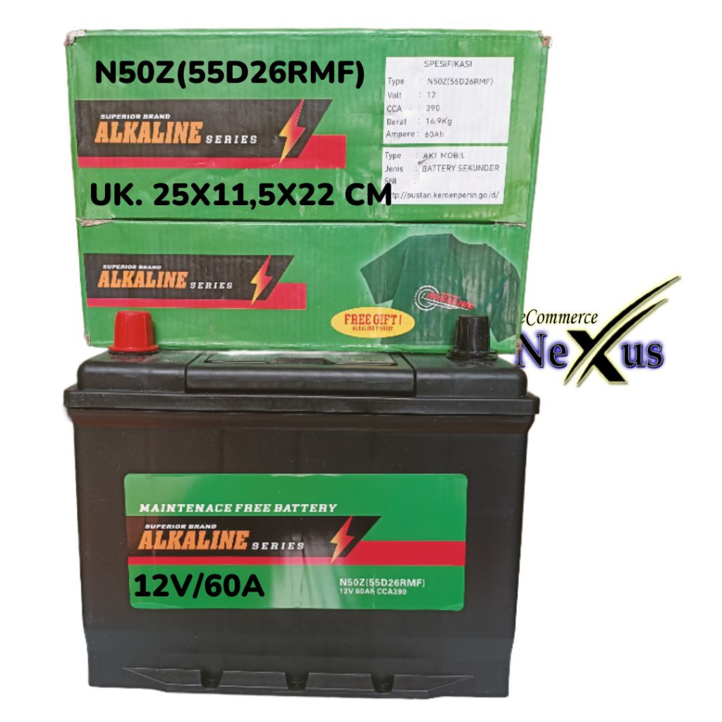 Aki Mobil ALKALINE N50Z 55D26RMF Toyota Avanza Daihatsu Xenia