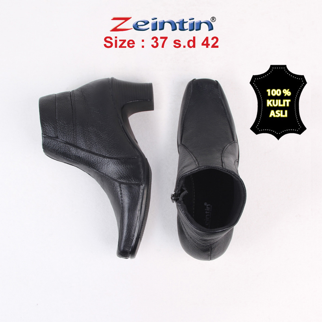 Zeintin - Sepatu Boots Wanita Bahan Kulit Sapi Asli Kasual Formal Sepatu Boots Fashion Wanita Sepatu Kerja Wanita Nyaman BJ