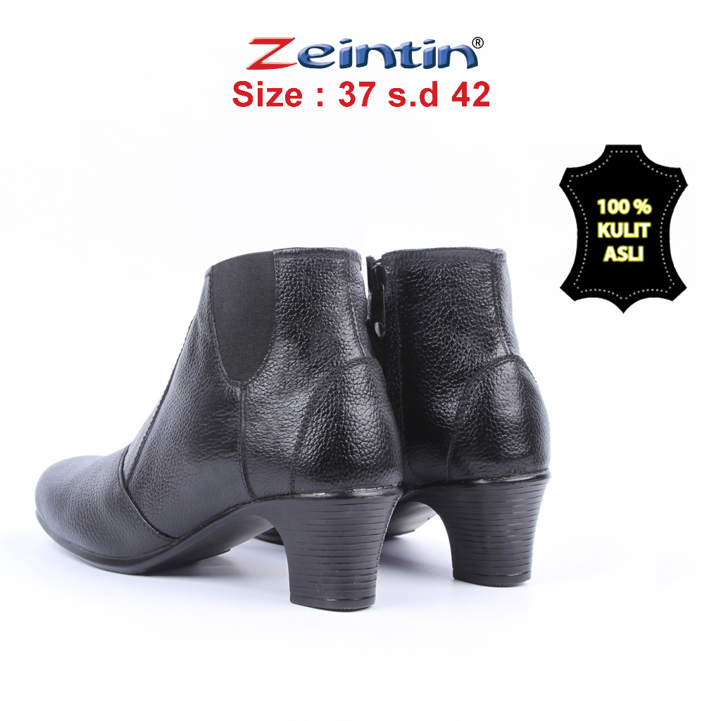 Zeintin - Sepatu Boots Wanita Bahan Kulit Asli Sepatu Boots Formal WanitaSepatu Boot Fashion Wanita Sepatu Kerja Wanita BJ