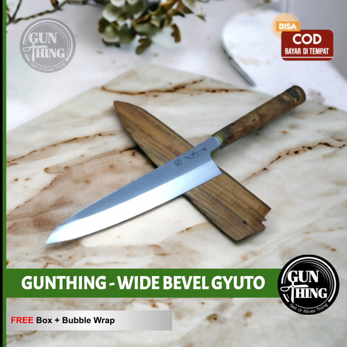 Pisau Gyuto - Wide Bevel / Engraving : GUNTHING, Indonesia