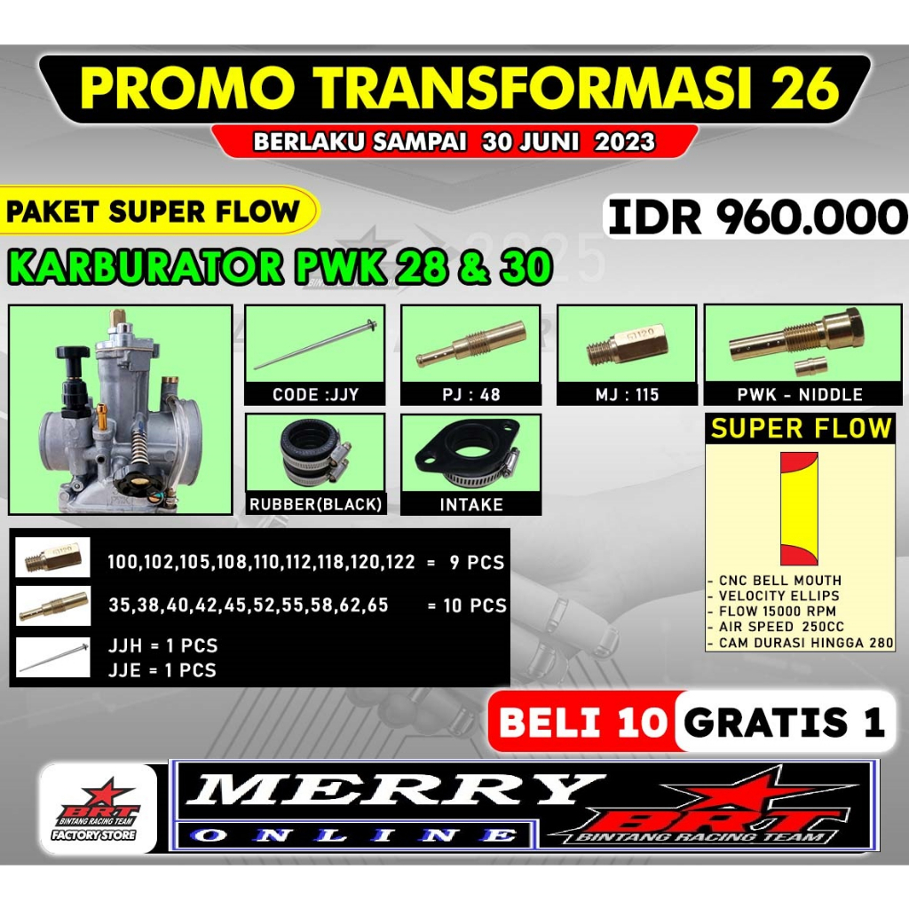 Super Flow BRT Karburator Karbu PWK 28 PWK 30 GEN 2