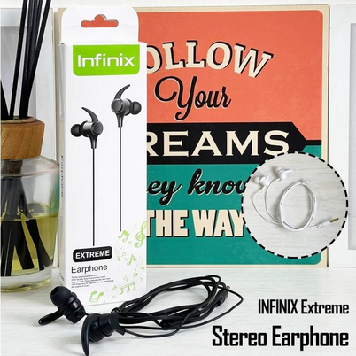 NEW HEADSET/ HEANDSFREE/HF/INFINIX EXTREME STREO  EARPHONE EXTRA BASS