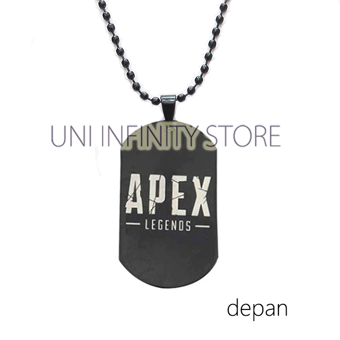 JWNE0472 Kalung Pelat Tentara Militer Hitam Perak Apex Legends Pria Wanita Silver Black Army Dog Tag