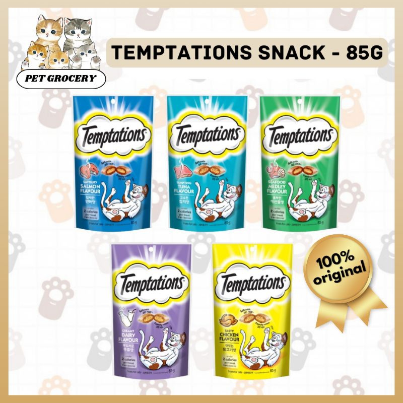 Snack Kucing Temptations / Snack Kucing Kering Temptations 85g / Cemilan Kucing Kering Temptations 8