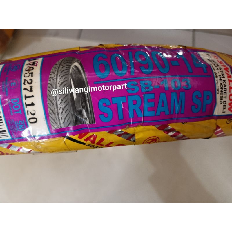 Ban Motor Tube Type (NON TUBLES) Swallow 60/90-14 Stream SP Ban Motor Ring 14 Ban Luar Motor