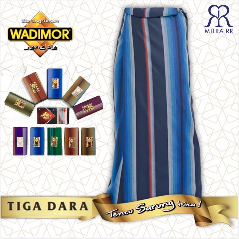 Sarung Wadimor Sarung Tenun Motif Salur 3 Dara Tiga Dara