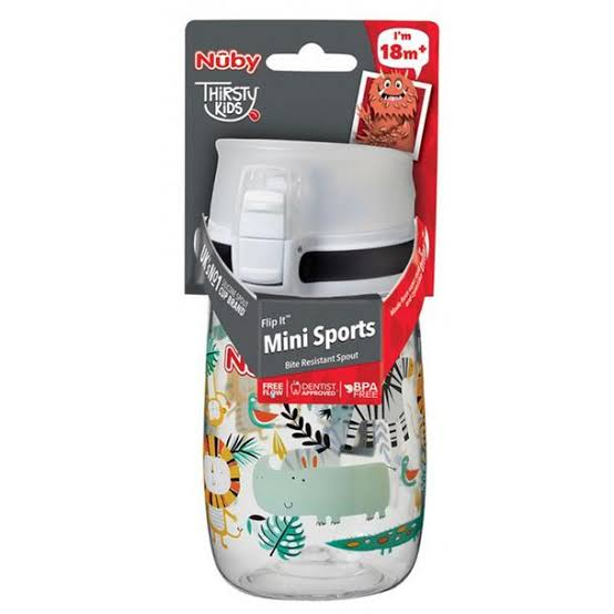 Nuby Thirsty Kids Flip It Mini Sports Cup 18m+ - 300ml (Tersedia varian Karakter)