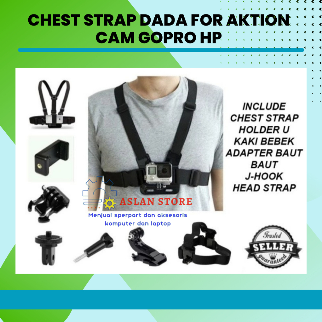 Chest Strap Holder HP Tali Dada Handphone &amp; Mount Kamera Body Belt Holder HP