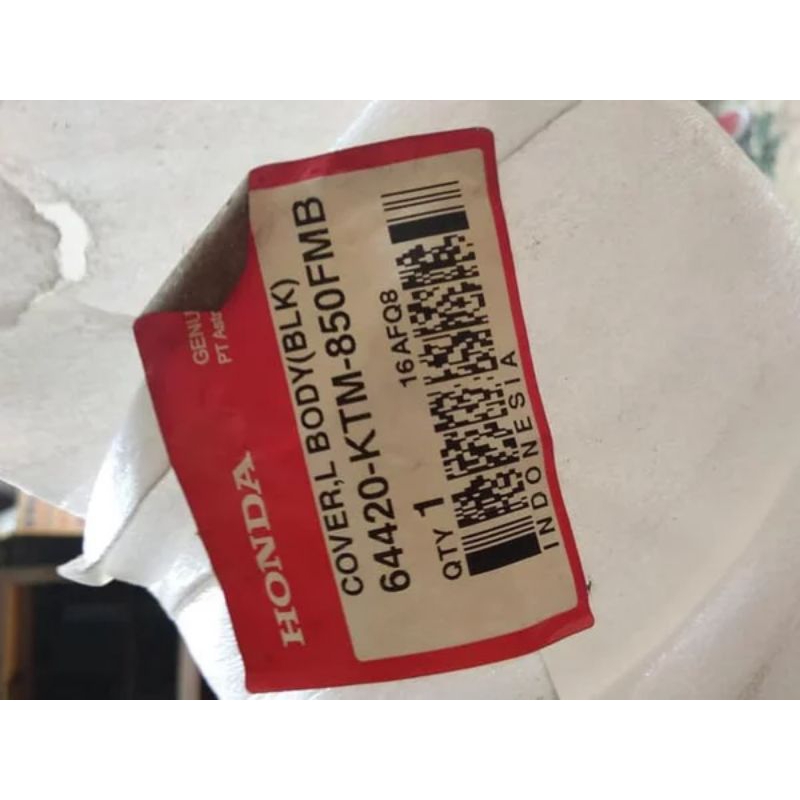 COVER BODY KIRI SUPRA X 125 HITAM ORI AHM