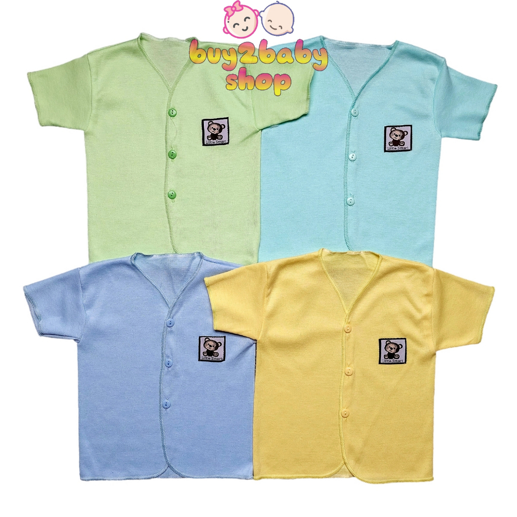 6 PCS Baju bayi lusinan atasan lengan pendek katun murah Little Smart Airin Baby usia 0-3 Bulan isi 1-6 PCS