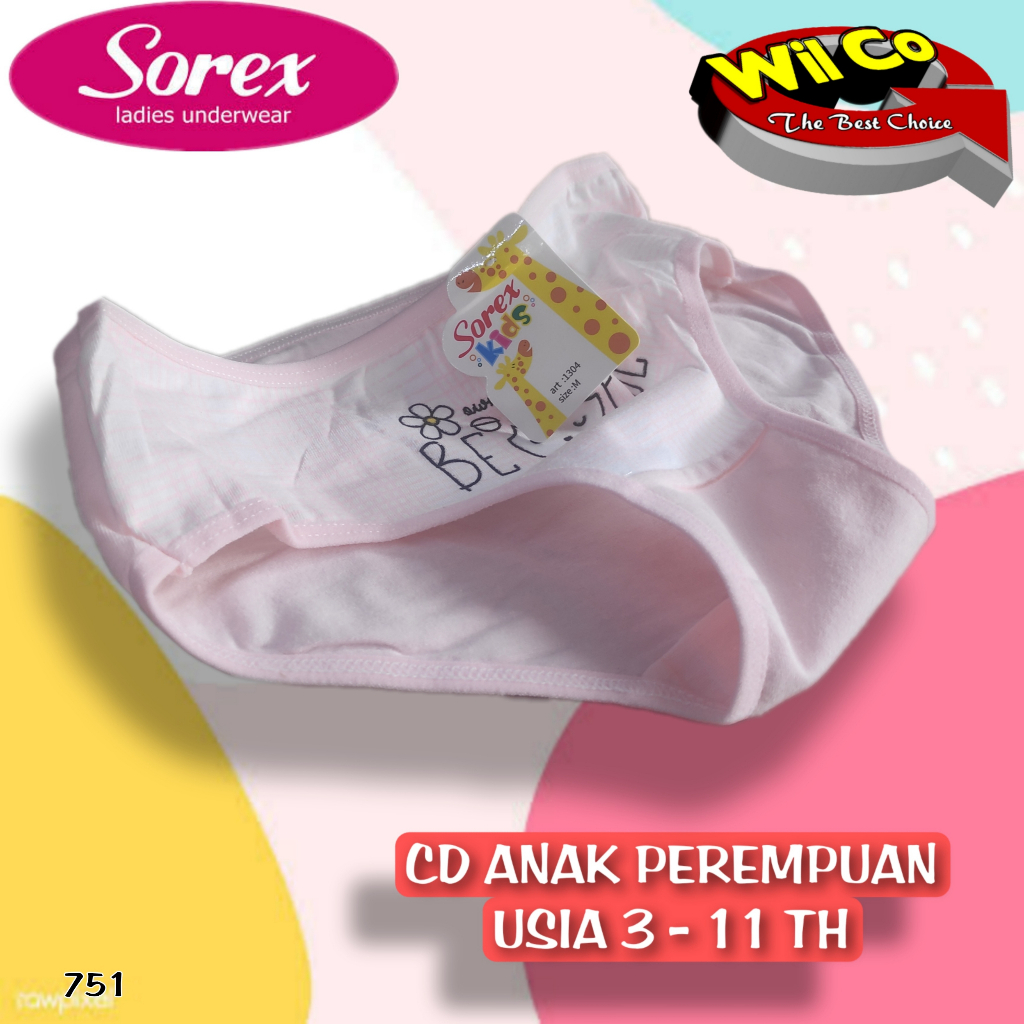 K751 - CELANA DALAM ANAK WANITA SOREX ART 1304 SIZE M - XL HARGA PER 1 PCS