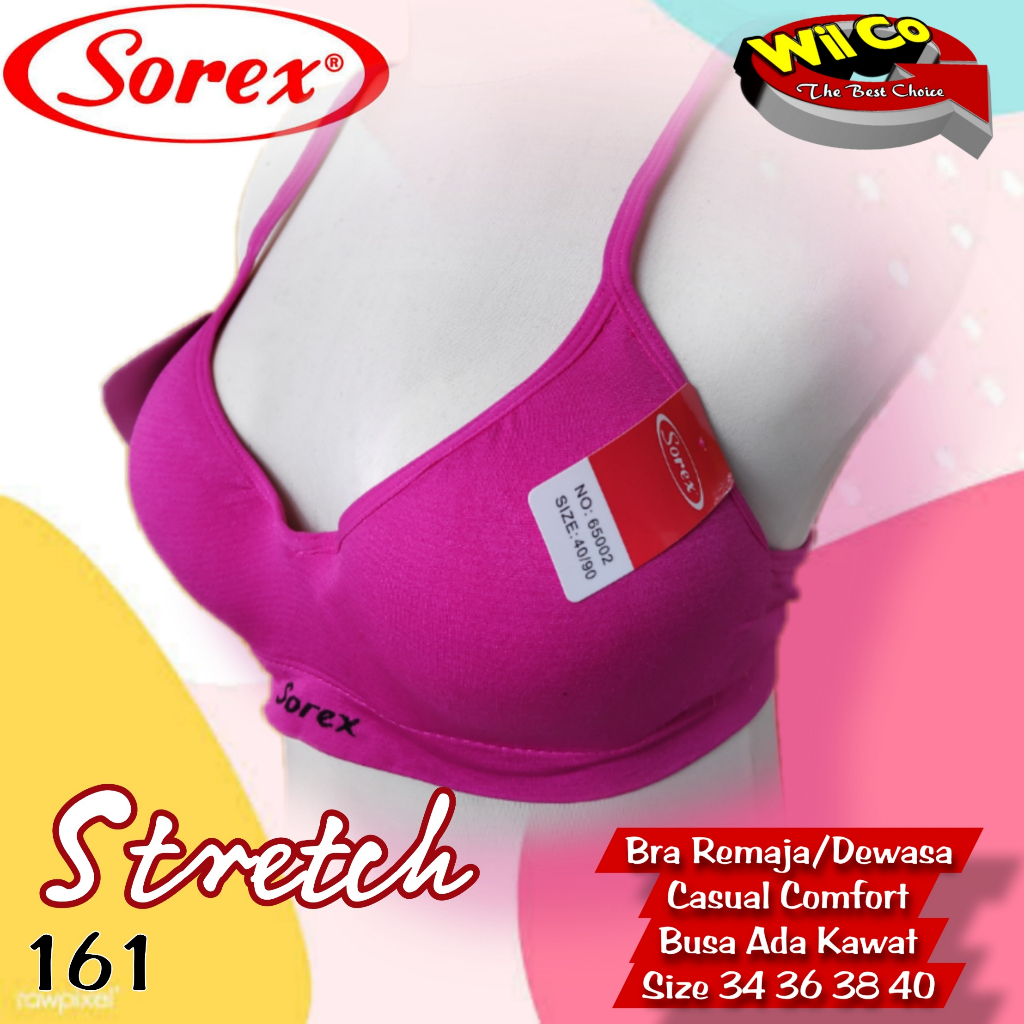 K161 - BRA/BH SOREX CASUAL COMFORT BUSA TIPIS ADA KAWAT CUP B SEDANG SIZE 34 - 40