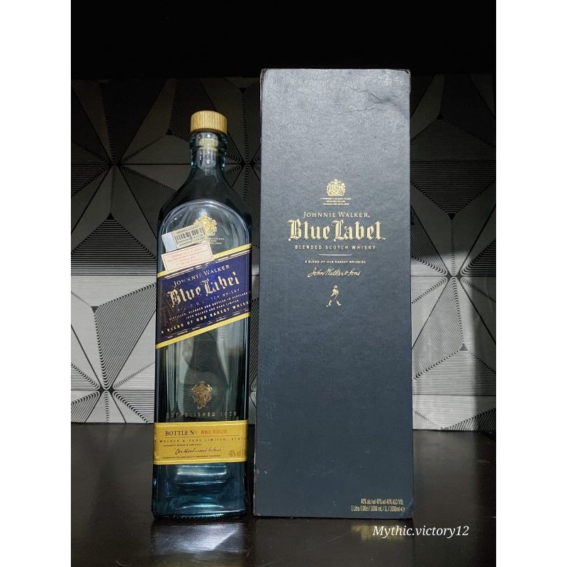 Botol bekas miras - JW Blue Label 1 liter + Box