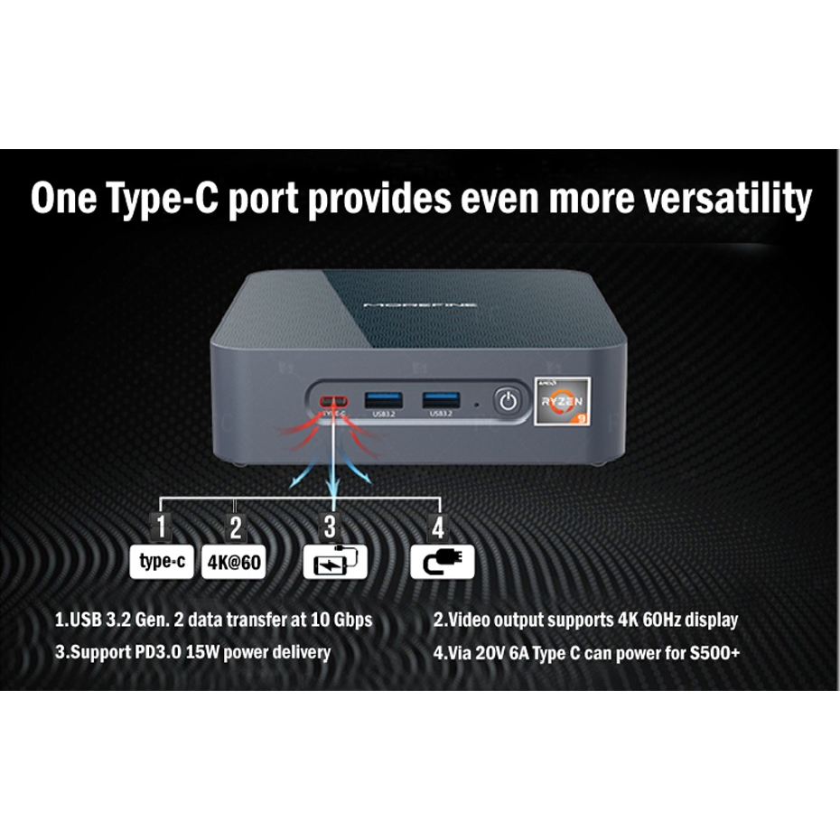 MOREFINE S500+ - AMD Ryzen 9-5900HX MINI PC - Mini PC Berkualitas