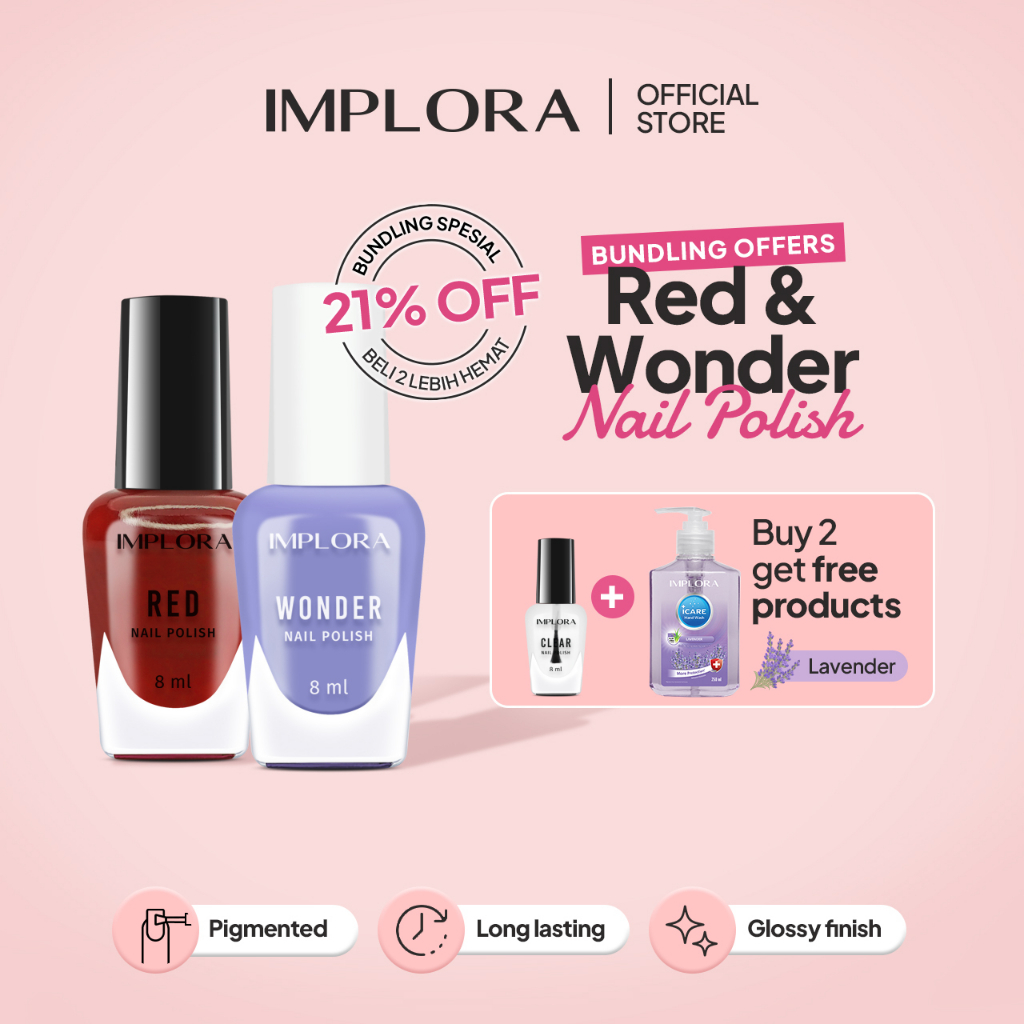 Implora Red Wonder Nail Polish Package - 12 pcs