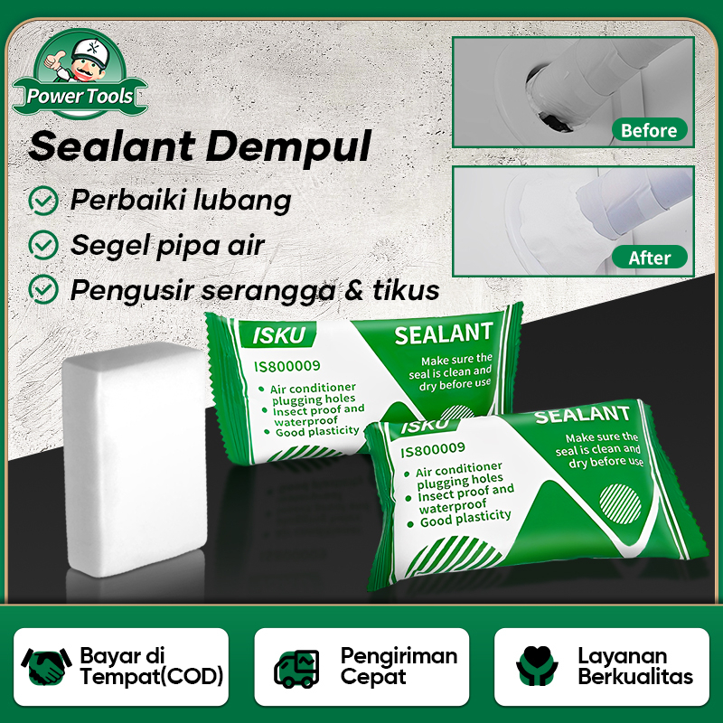 ISKU Sealant Dempul Tembok Putih Dinding Tambal Lubang Serbaguna Lem Penutup Elastis Semen Tutup Selang AC