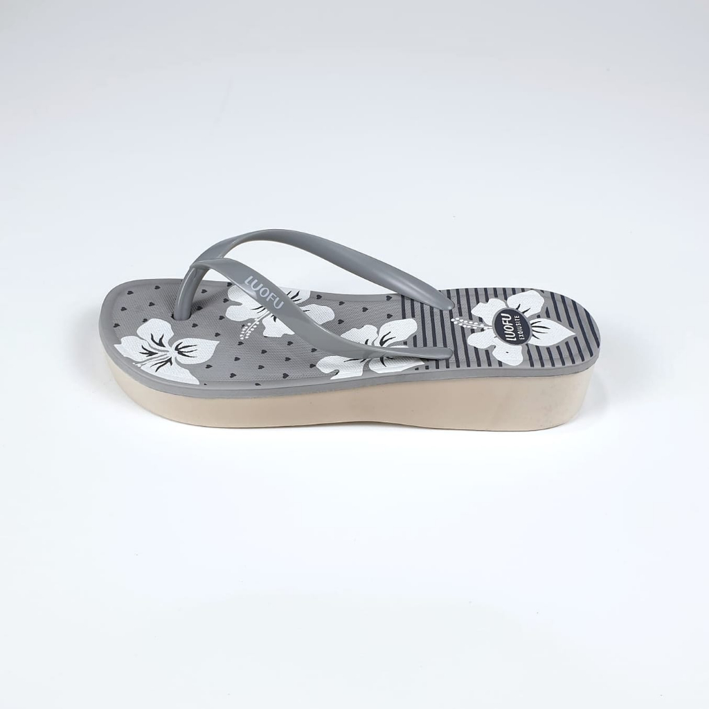 LUOFU ORIGINAL jelly sandal karet empuk murah wanita jepit sendal cewek import F2268TS-SB6