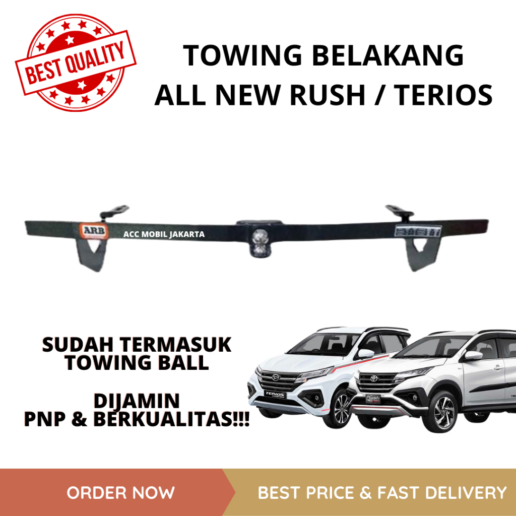 TOWING BAR BELAKANG ALL NEW RUSH TERIOS 2018 2019 2020 2021 2022 2023 - TOWING BESI PENGAMAN BEMPER 