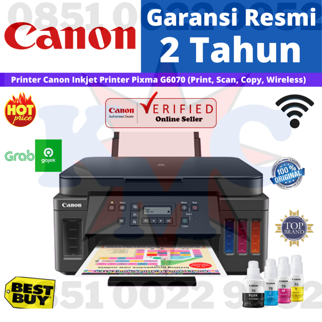 PRINTER CANON PIXMA G6070 G-6070 G 6070 Print Scan Copy Wireless