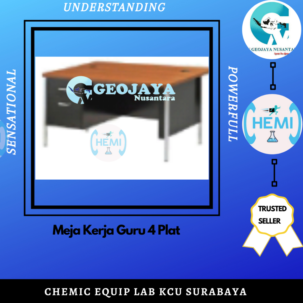 Meja Kerja Guru 4 Plat Rangka besi hollow