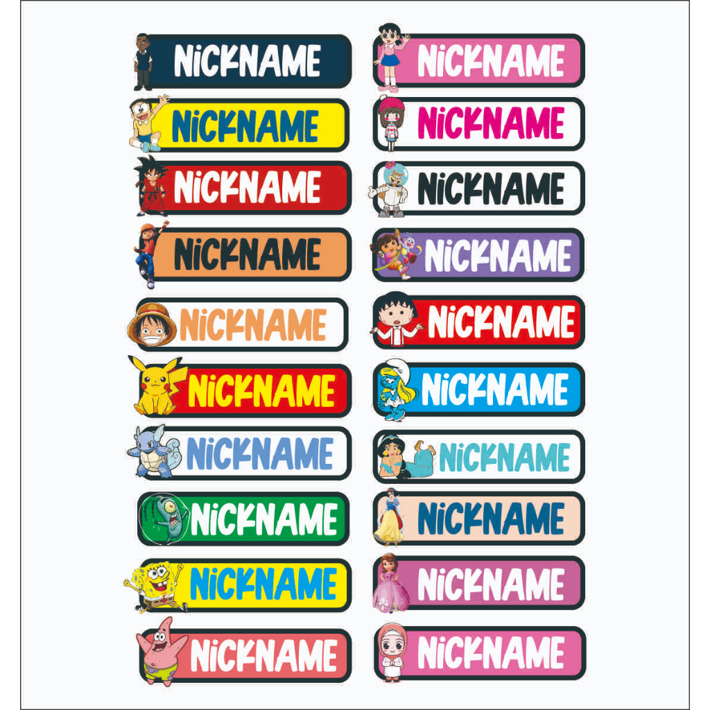 

!!!Sehari jadi STIKER KAIN CUSTOM KARAKTER isi 50 pcs