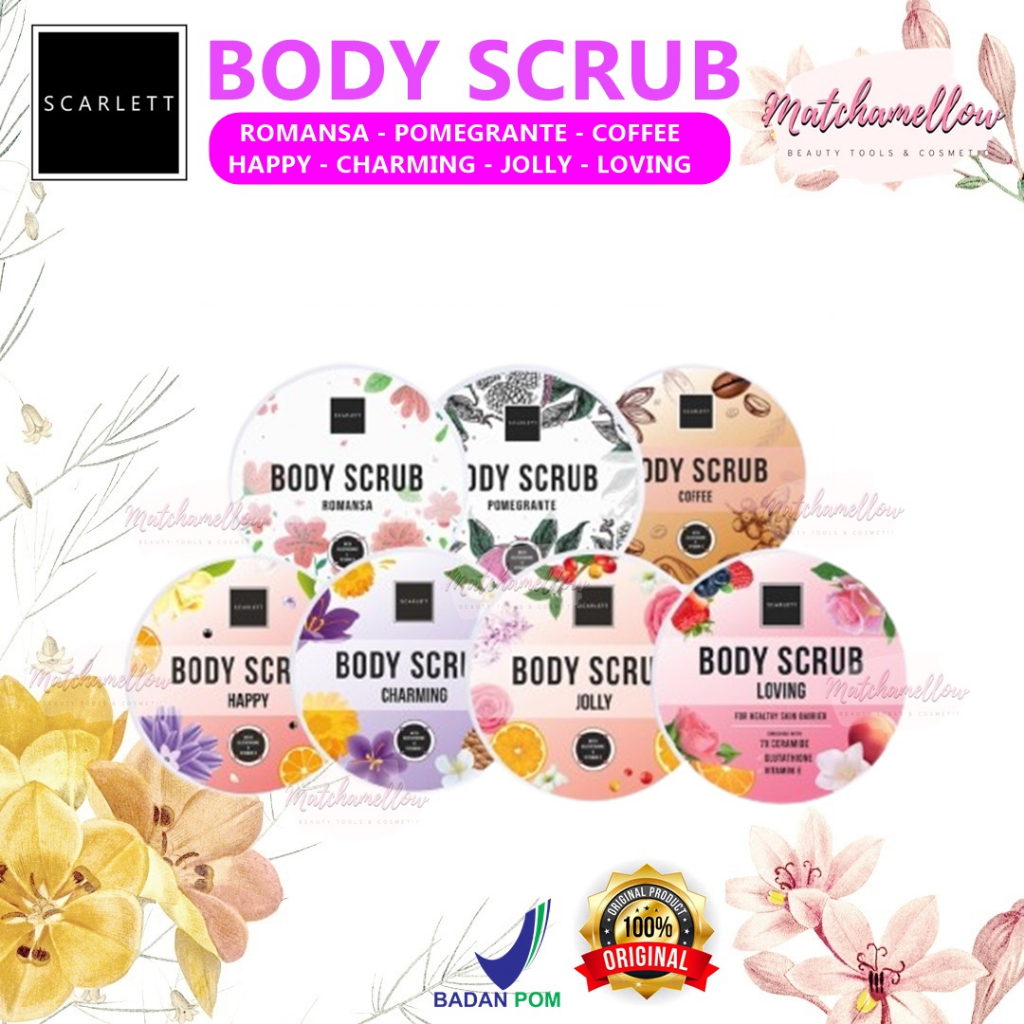 ❄️MATCHA❄️ SCARLETT BODY SCRUB WITH GLUTATHIONE AND VITAMIN E / LULUR BADAN SCARLETT