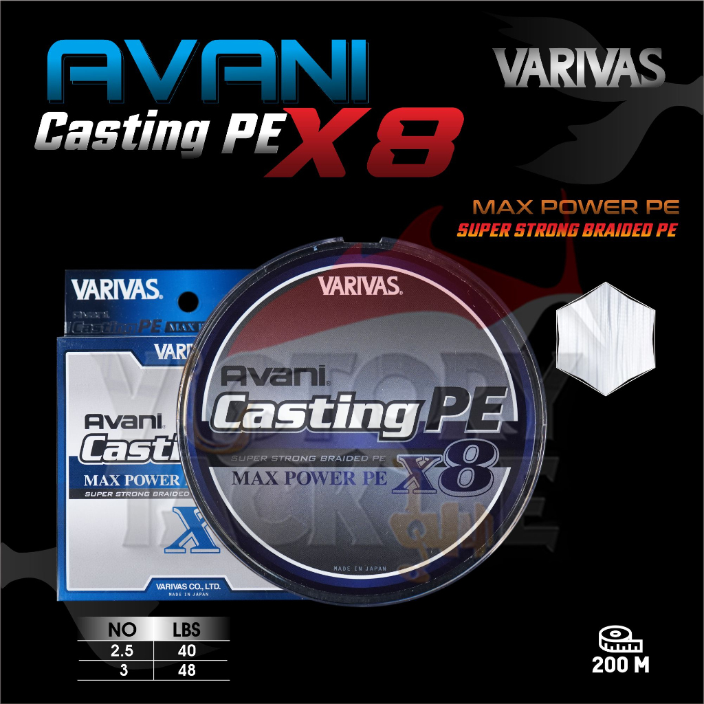 SENAR PANCING | BENANG PE VARIVAS Avani Casting PE Max Power X8 200 METER