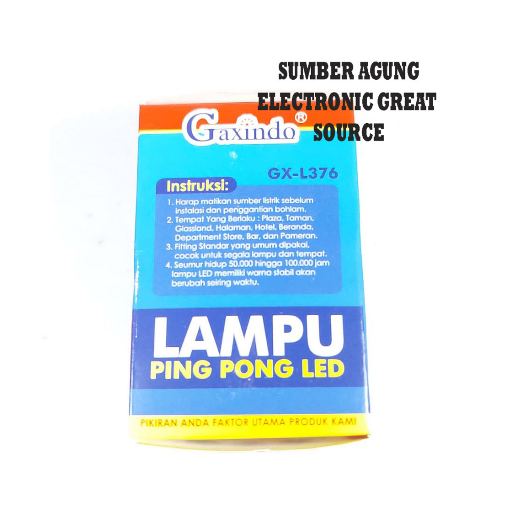 Gaxindo Lampu Pingpong LED Warna Pink Jambon Merah Muda Fuchsia Neon Ping