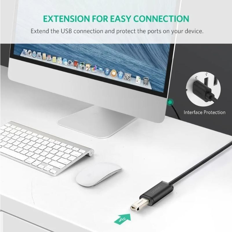 UGREEN Cable Extension USB 2.0 Male to Female Round Kabel Data Sambungan Transfer Untuk Laptop Komputer Mouse Flashdisk