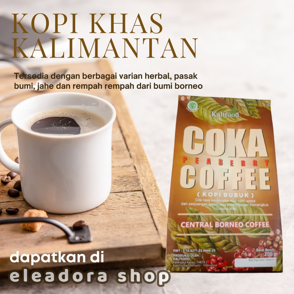 

Kopi Kaltfood - Coka Peaberry Coffee - Kopi Bubuk Asli Palangkaraya Kalimantan Tengah