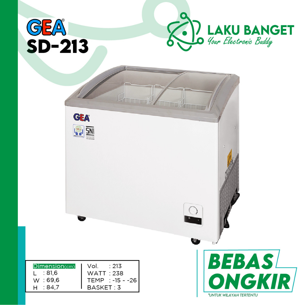 GEA sliding curve glass freezer SD213 / SD 213