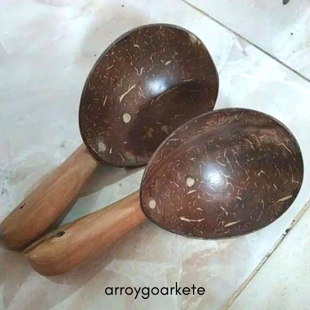 (COD) Centong Batok Kelapa / Irus Nasi Kayu Tradisional / Irus Mini Centong Entong Nasi Batok Tenpur