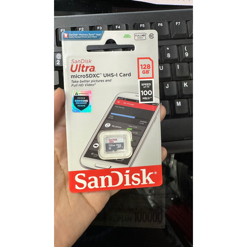 sandisk micro sd ultra 128gb 100mbps original garansi resmi