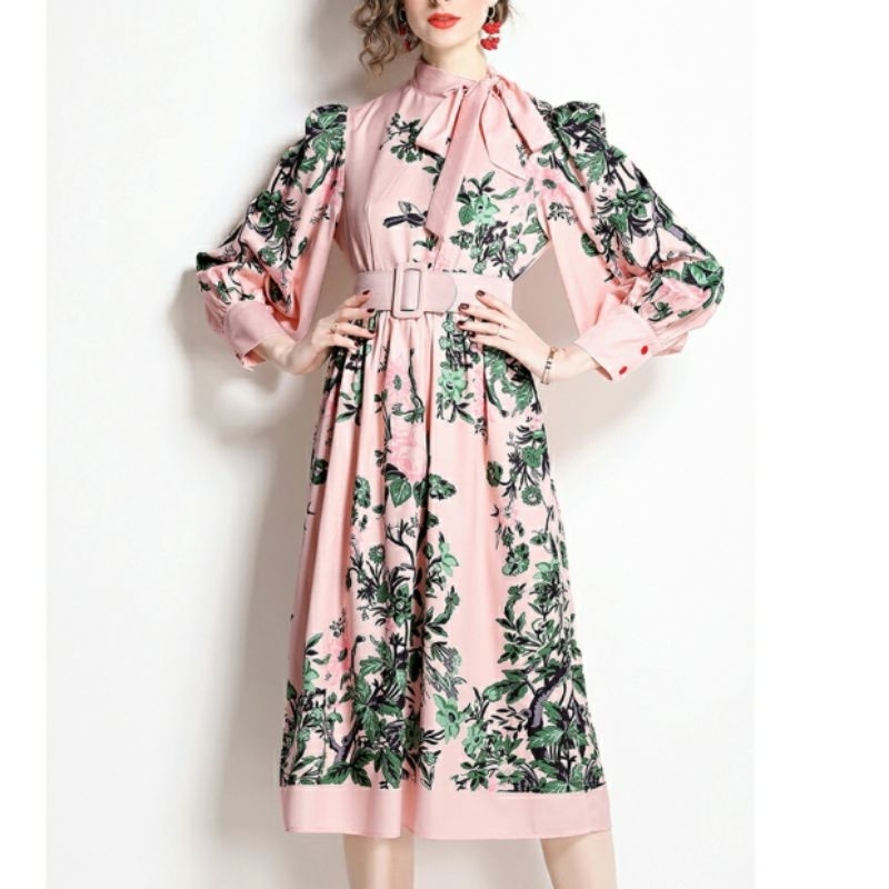 MDLV ~ 18123# Wynona Midi Dress Flower