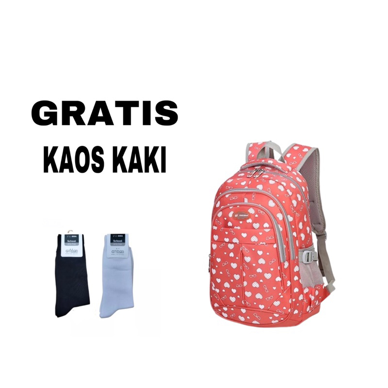 RASTA_BAGS17 - Tas Ransel Sekolah Anak Perempuan Cewek Wanita TK SD SMP SMA Fashion Korea Karakter Lucu Import