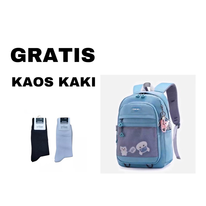 Tas Sekolah Anak Perempuan SD SMP Backpack Cewek Ransel Backpack Sekolah Kanvas Gendong Punggung