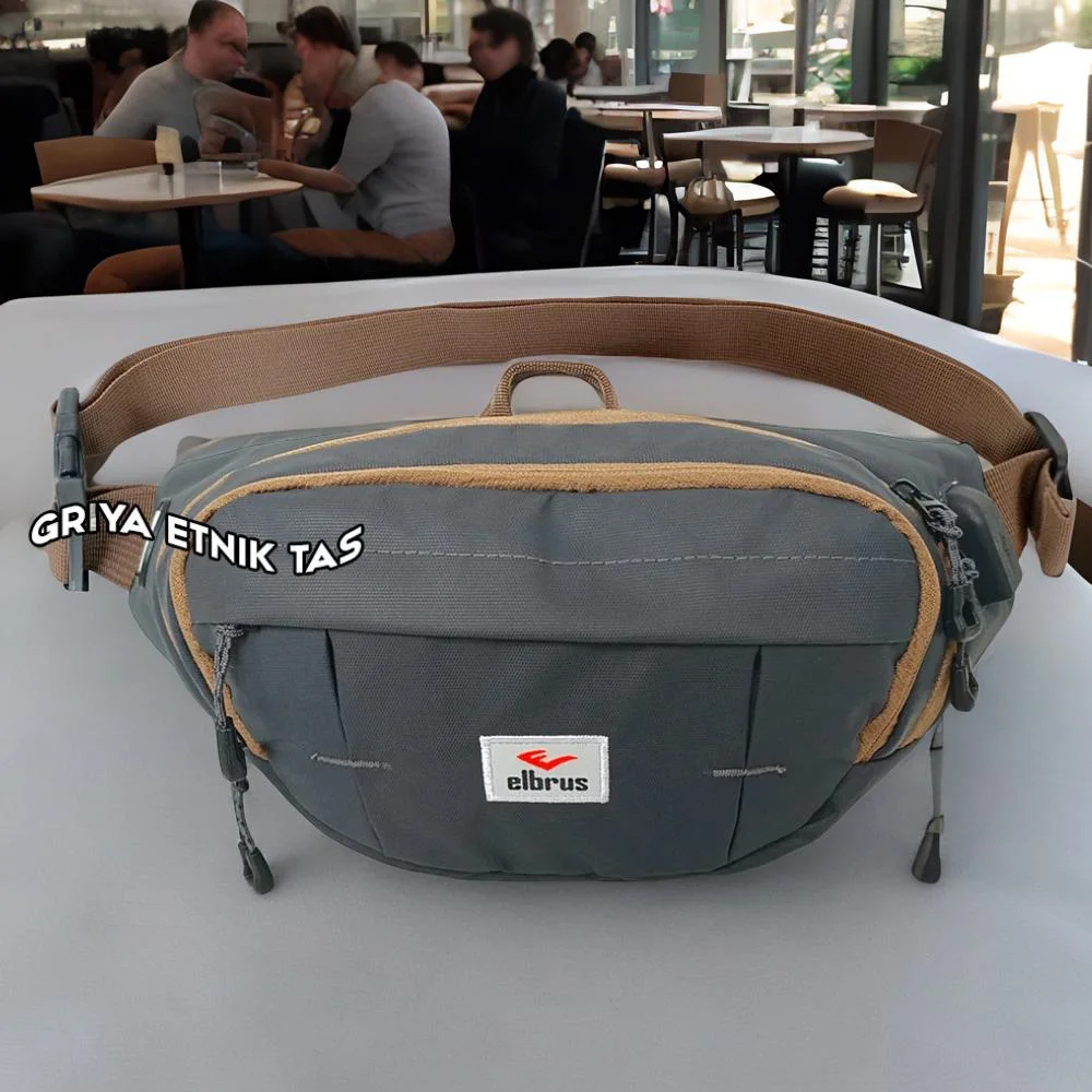 ELBRUS Tas Pinggang Pria Waterproof Keren Terbaru 2023 Waistbag Cowok