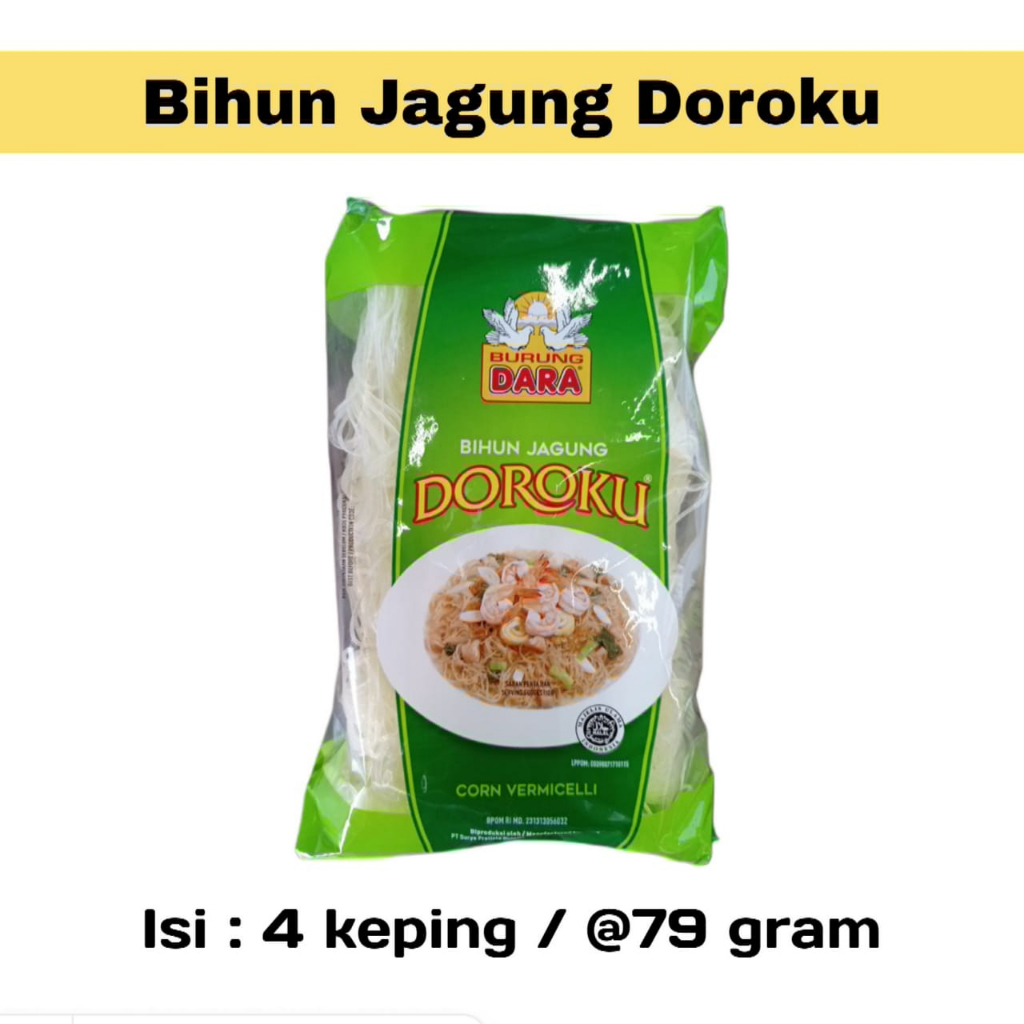 

bihun jagung doroku burung dara 316gr isi 4 keping