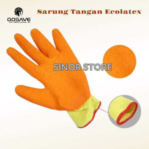 Sarung Tangan Kombinasi Katun Karet Latex Sarung Tangan Safety Heavy Duty Grip Anti Slip