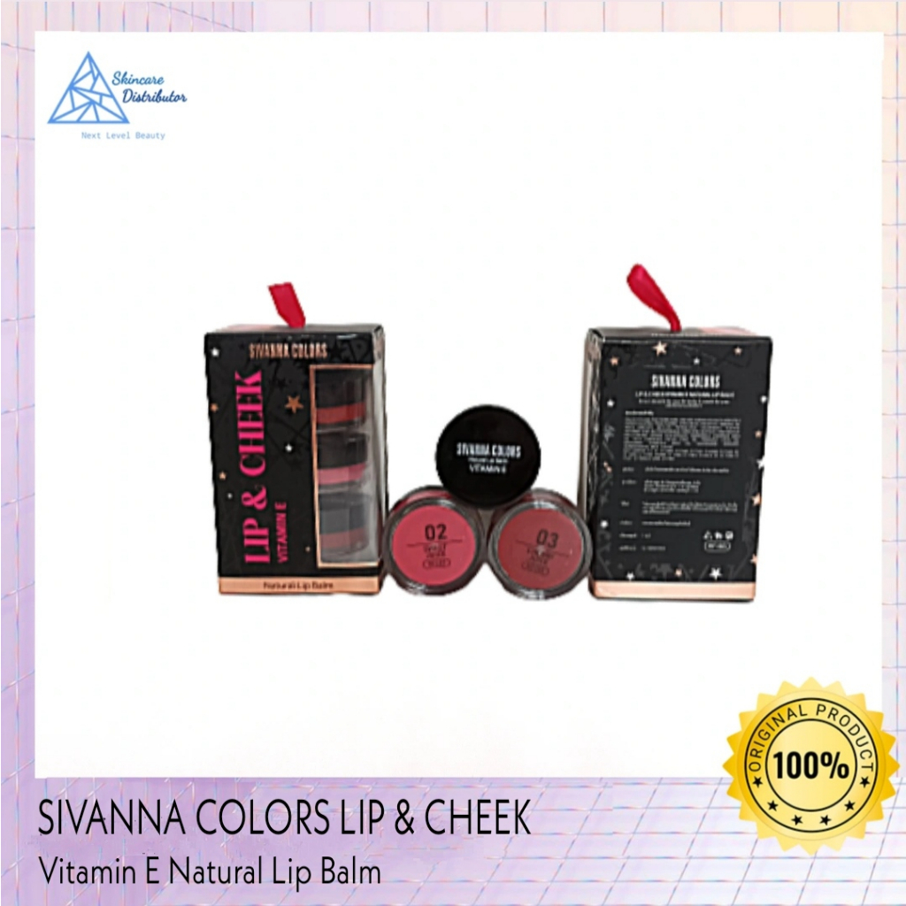SIVANNA COLORS - Lip & Cheek Vitamin E Natural Lip Balm - Lip balm - Blush On Cream - Lipstik 3 in 1